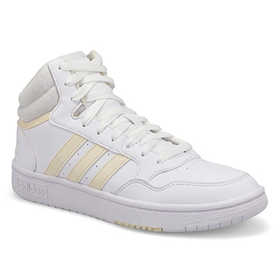 Lds Hoops 3.0 Mid Lace Up Sneaker - White