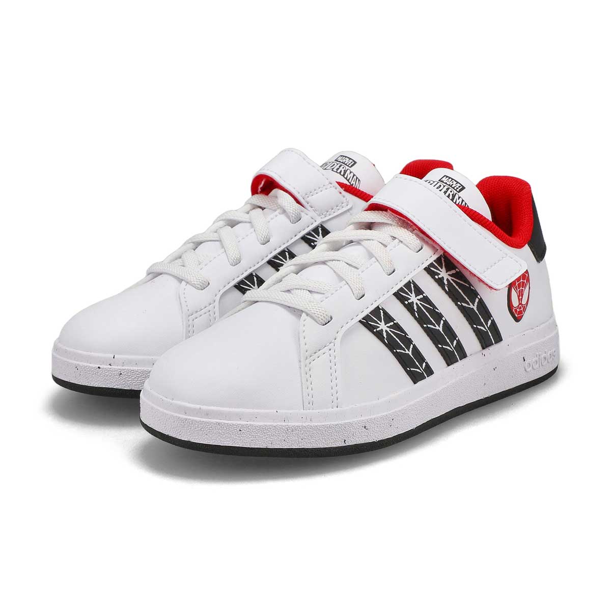 Kids' Grand Court Spiderman Sneaker - White/Black/Red