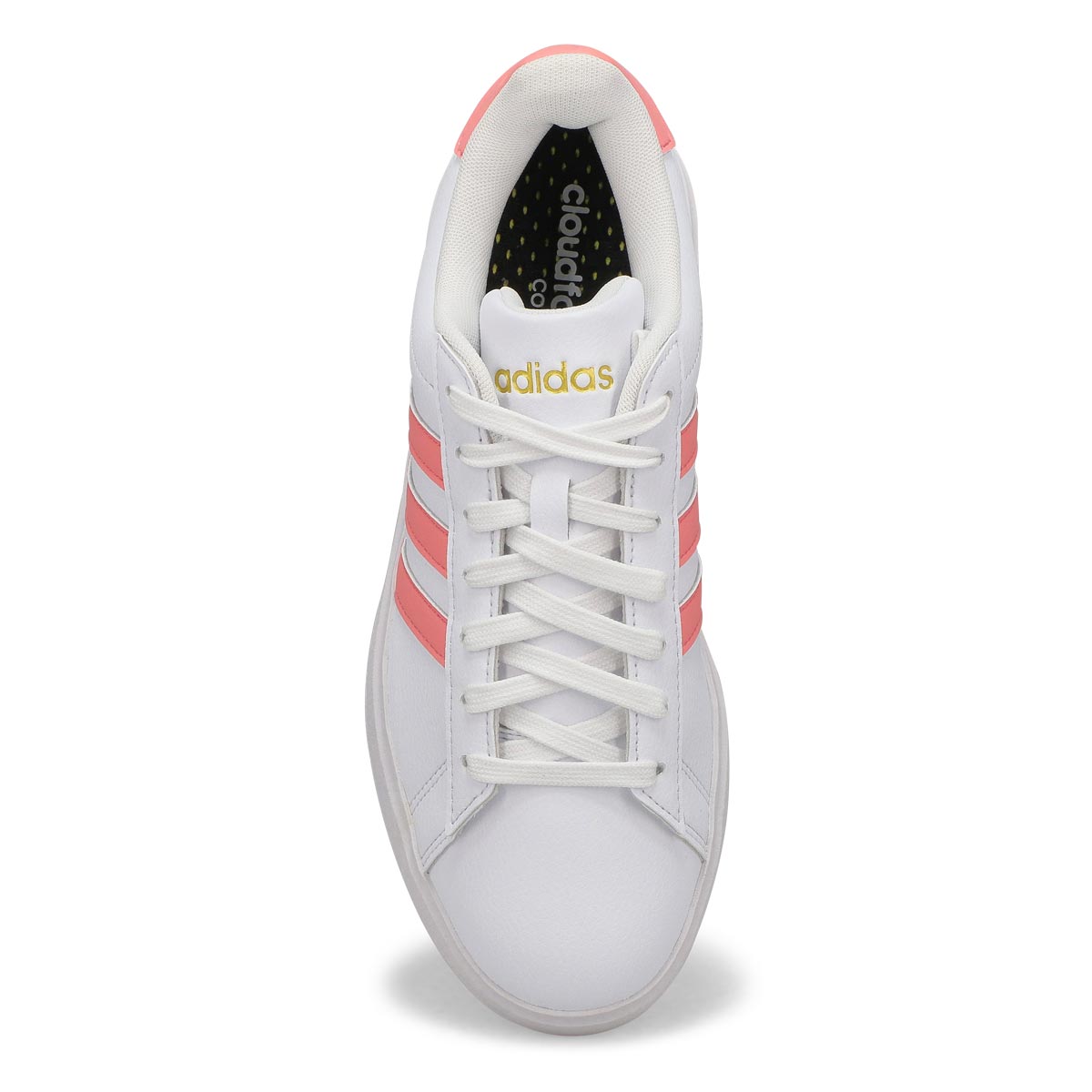 Women's  Grand Court 2.0 Sneaker - White/Semi Pink Spark/Gold Metallic