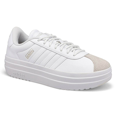 Lds VL Court Bold Lace Up Sneaker - White/White/Crystal White