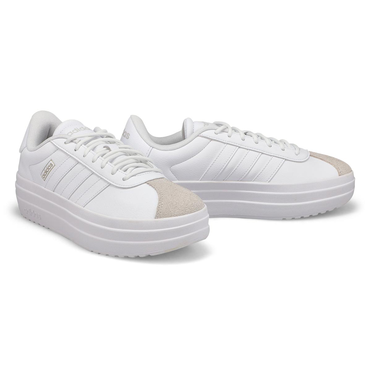 Women's  VL Court Bold Lace Up Sneaker - White/White/Crystal White