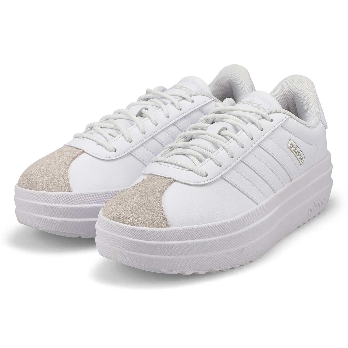 Women's  VL Court Bold Lace Up Sneaker - White/White/Crystal White