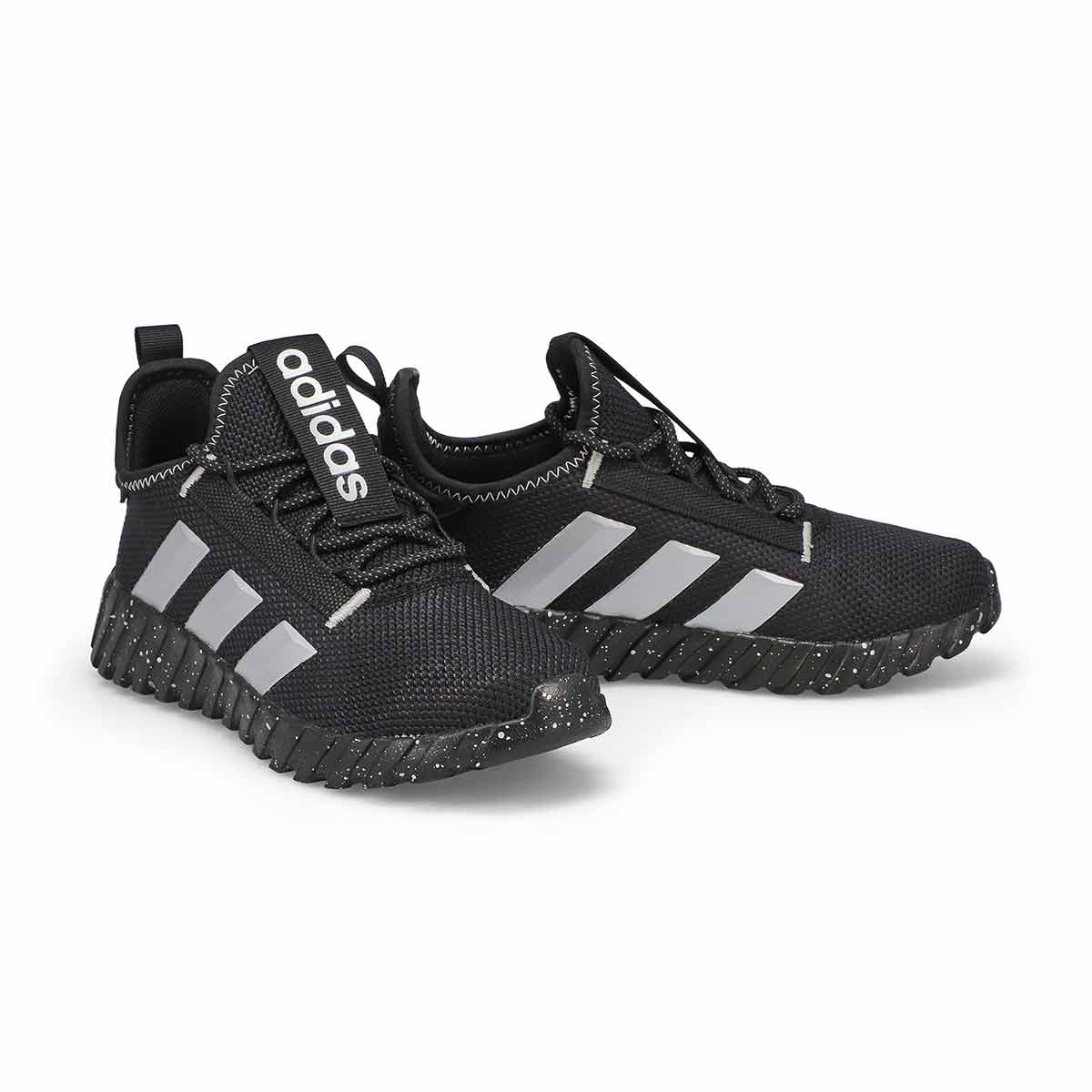 Boys' Kaptir 3 Stripe K Sneaker - Black/Silver