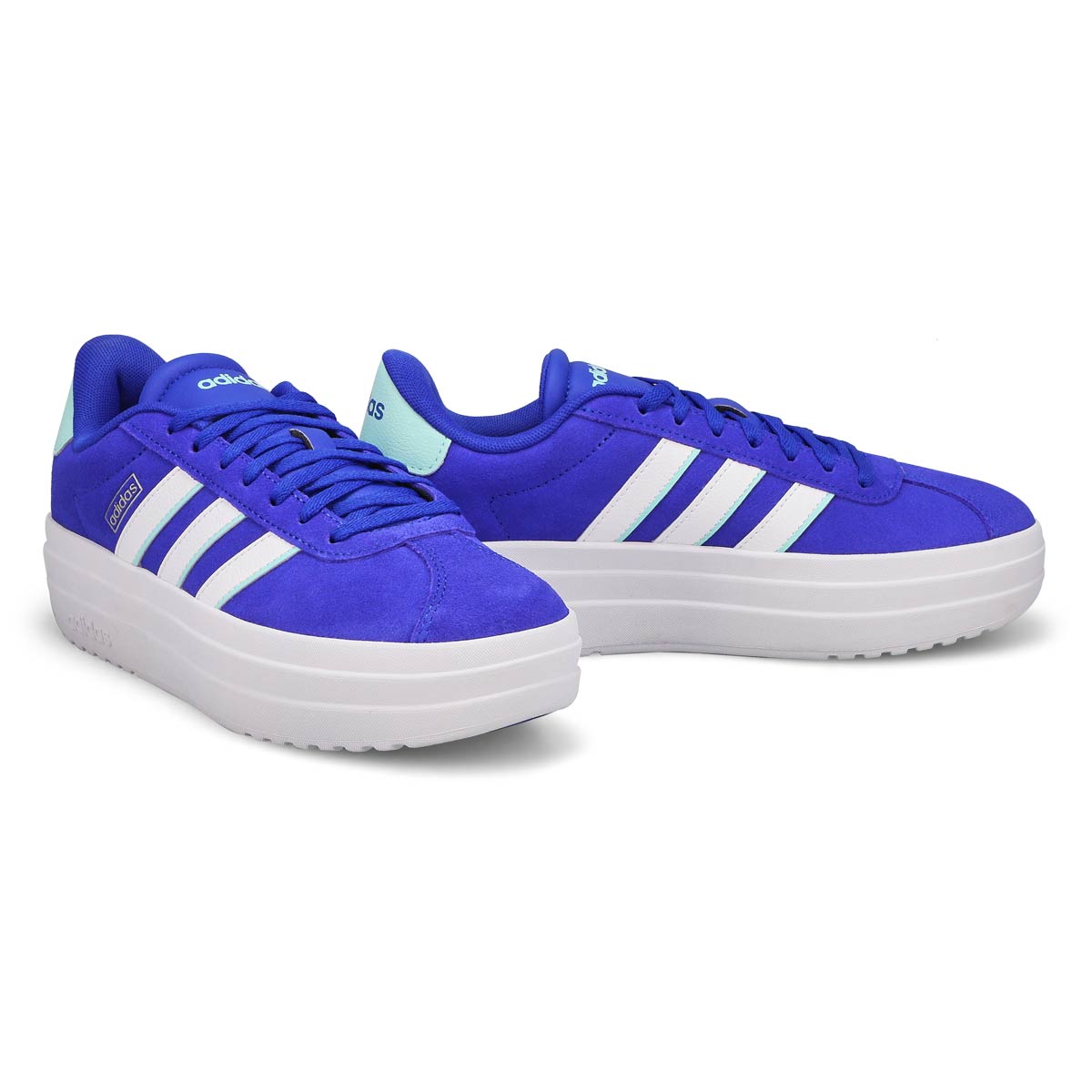 Women's  VL Court Bold Lace Up Sneaker - Lucid Blue/White/Semi Flash Aqua