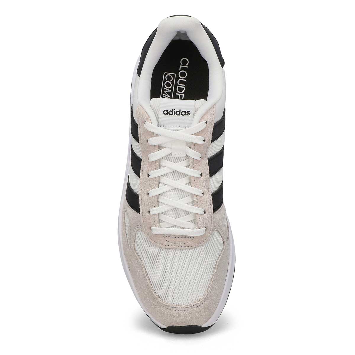 Baskets à lacets RUN 84, blanc/noir/blanc cristal, hommes