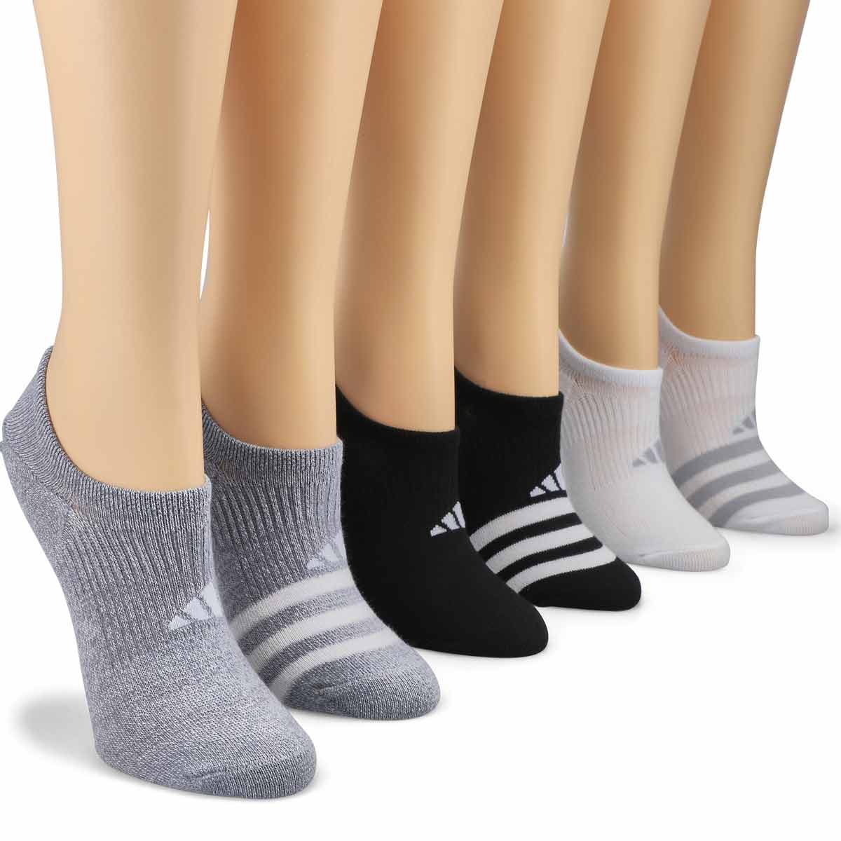 Women's Superlite 3.0 Sock Super No Show 6-Pack - White/Black/Grey