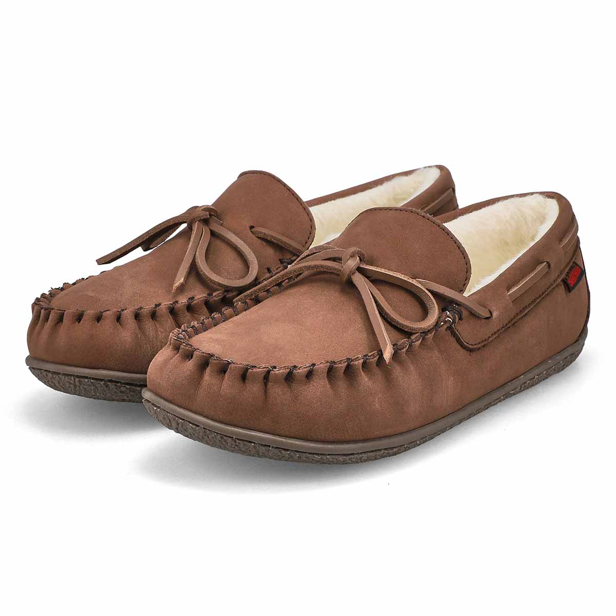 SoftMocs en cuir et mousse mémoire IVAR, brun foncé, hommes