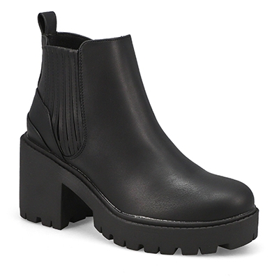 Lds Judith Platform Ankle Boot - Black