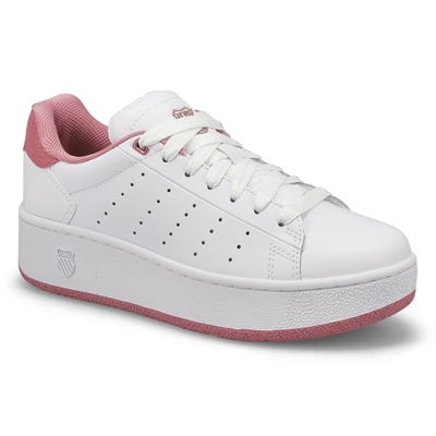 Lds Classic PF Platform Sneaker - White/Foxglove