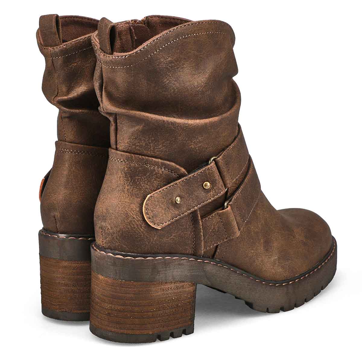 Women's  Nikki Block Heel Casual Boot - Dark Brown