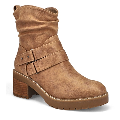 Lds Nikki Block Heel Casual Boot - Fawn