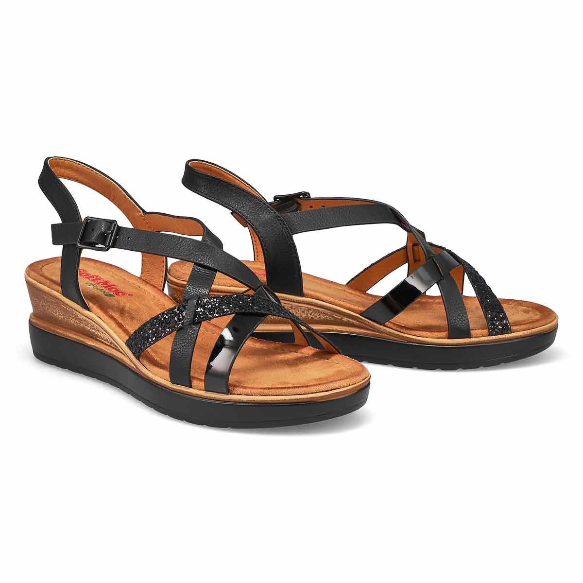 Women's  Nora 93 Vegan Wedge Sandal - Black Multi