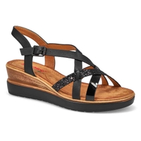 Women's  Nora 93 Vegan Wedge Sandal - Black Multi