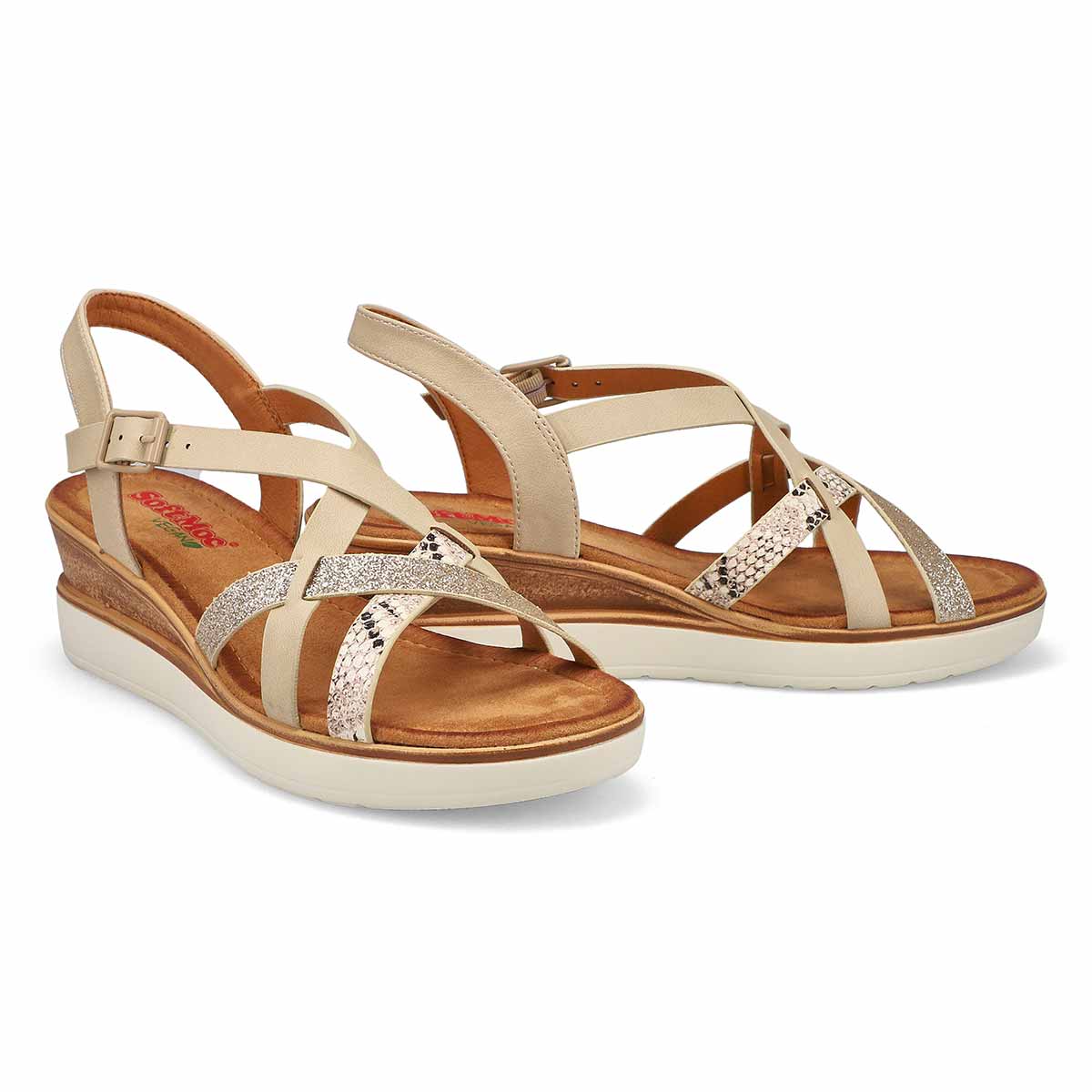 Women's s Nora 93 Vegan Wedge Sandal - White Multi