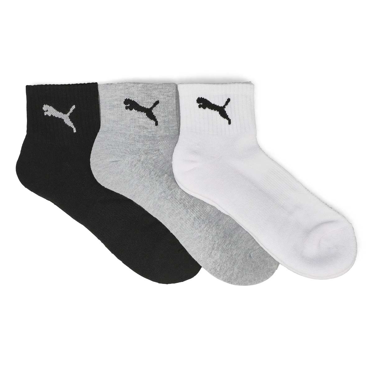 Men's Core Basics Quarter Crew Sock 6 Pack - White/Black/Grey