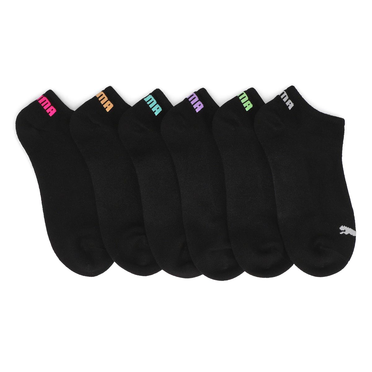 Women's Fashion No Show Sock 6 Pack - Black/Multi