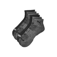 Men's Half Terry Quarter Crew Sportstyle Sock 6 Pack - Black Combo