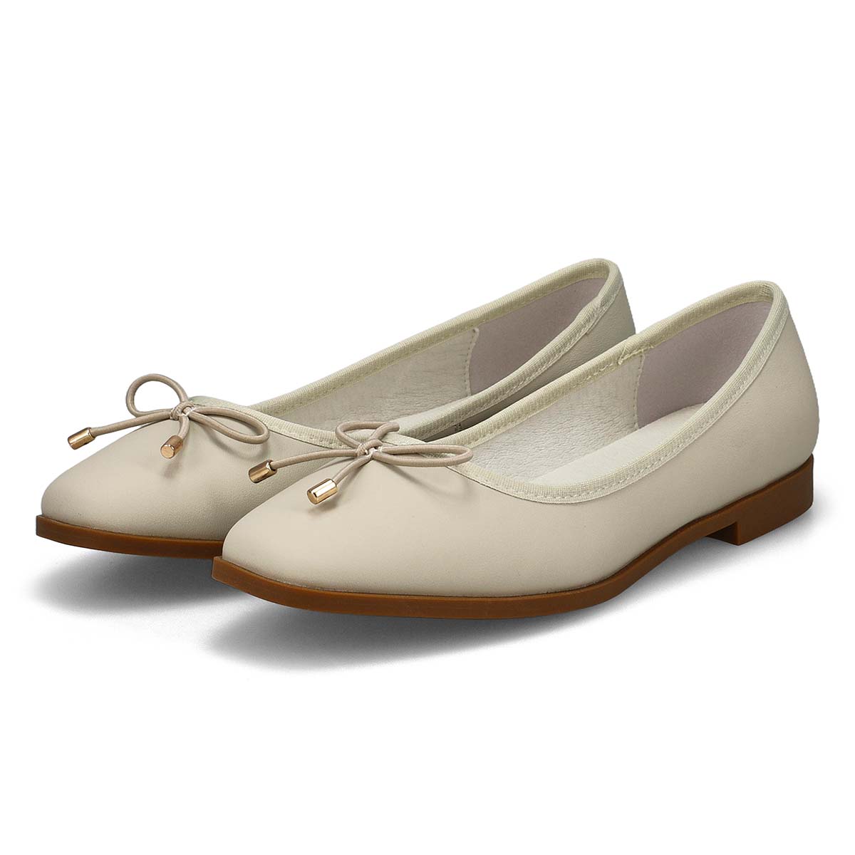 Woemn's Paislee Leather Ballerina Flat - Chalk