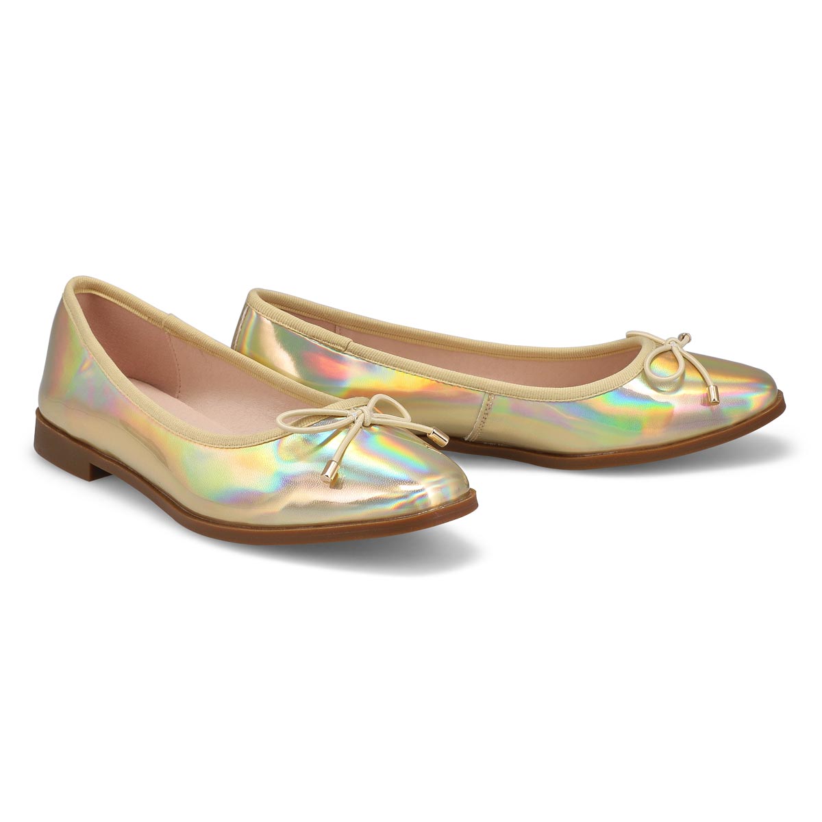 Women's Paislee-M Leather Ballerina Flat - Gold