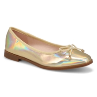 Women's Paislee-M Leather Ballerina Flat - Gold