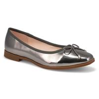 Women's Paislee-M Leather Ballerina Flat - Pewter