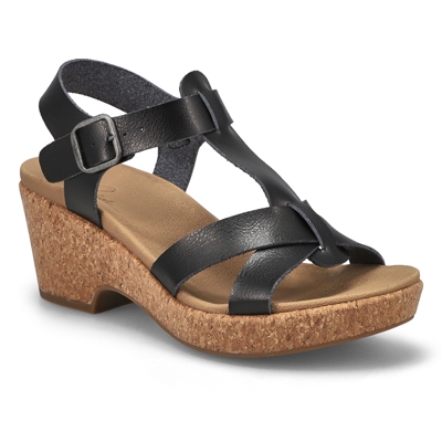 Lds Paola Wedge Sandal - Black