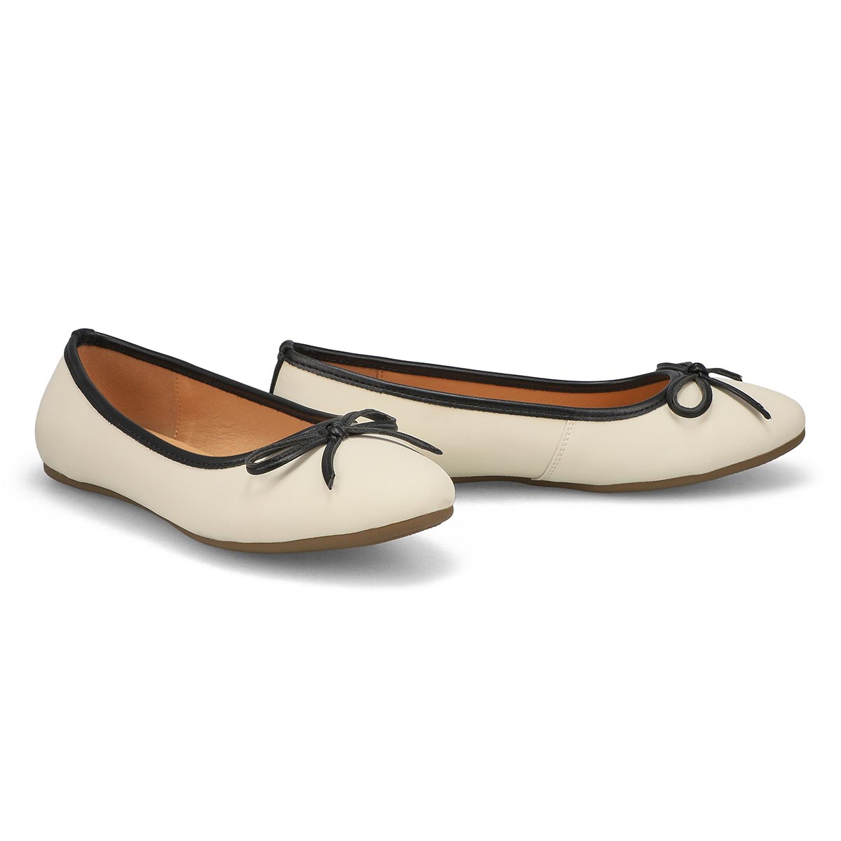 Women's Priscilla Leather Ballerina Flat - Egret