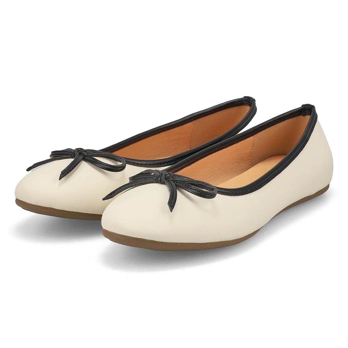 Women's Priscilla Leather Ballerina Flat - Egret