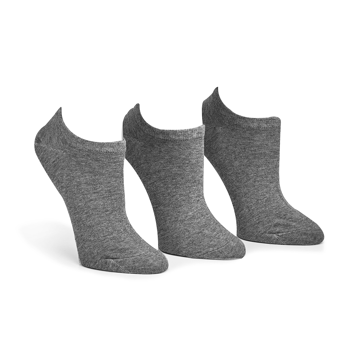 Women's Basics No Show Sock 3 Pack - Grey