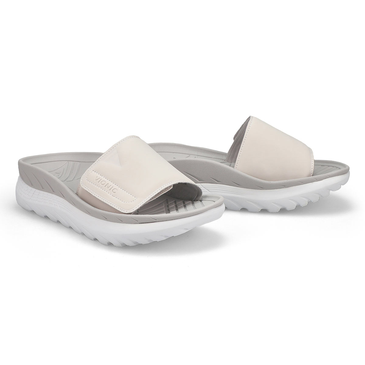 Ladies Rejuvenate Platform Slide Sandal - White