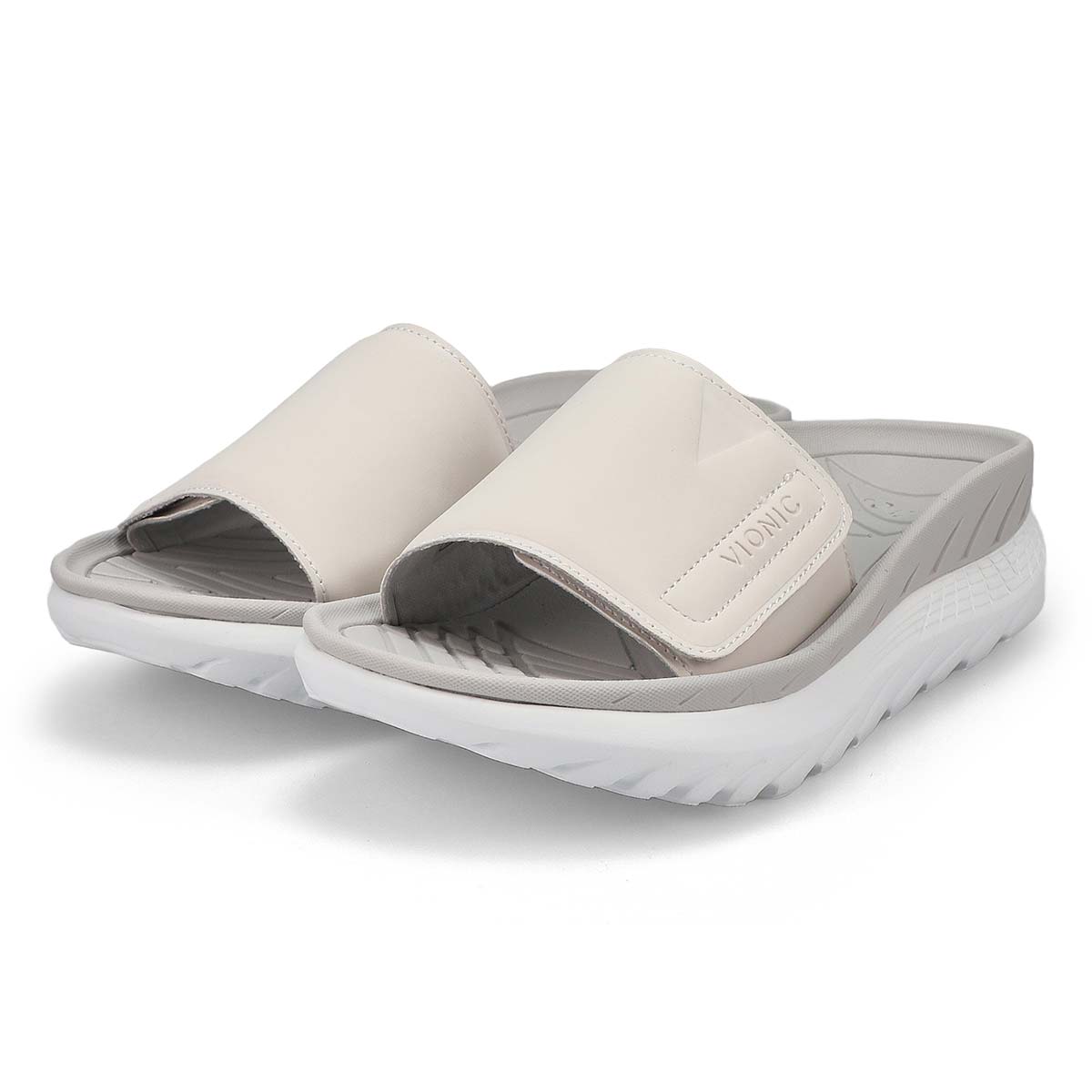 Ladies Rejuvenate Platform Slide Sandal - White
