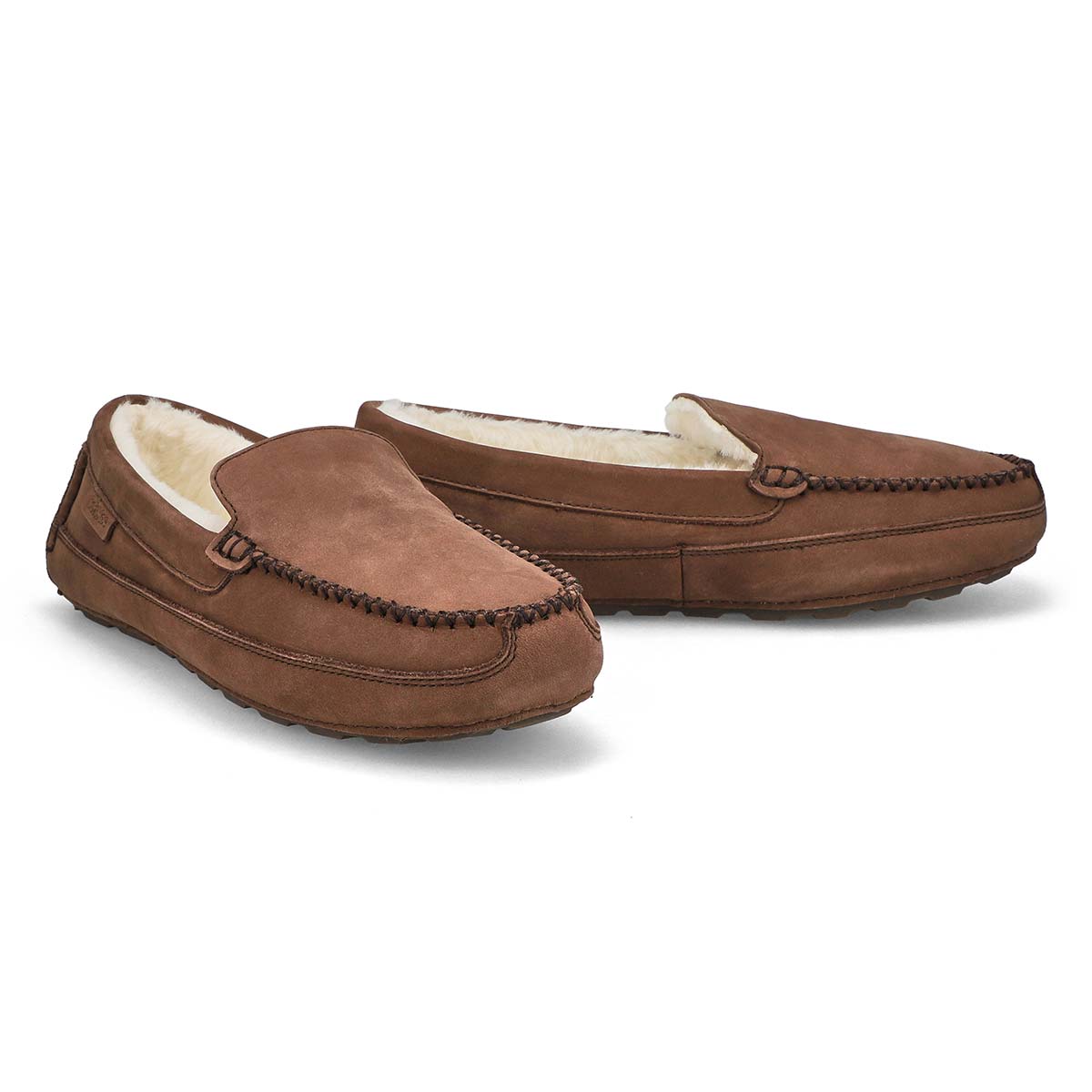 Men's Rollo Leather Plush Lined SoftMocs - Dark Brown