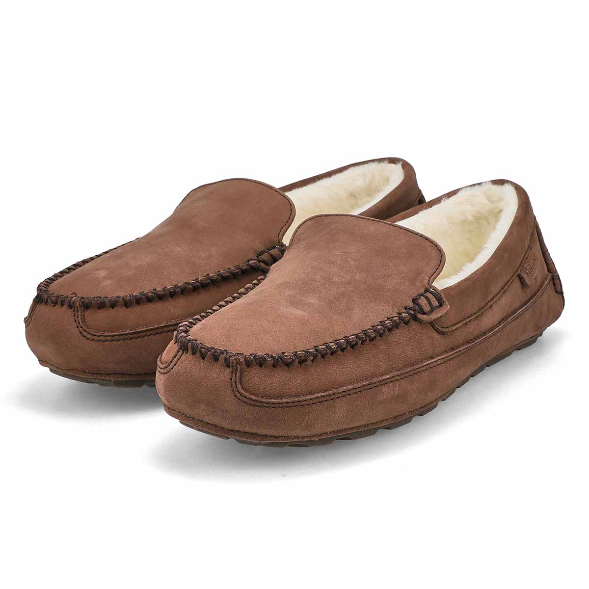 Men's Rollo Leather Plush Lined SoftMocs - Dark Brown