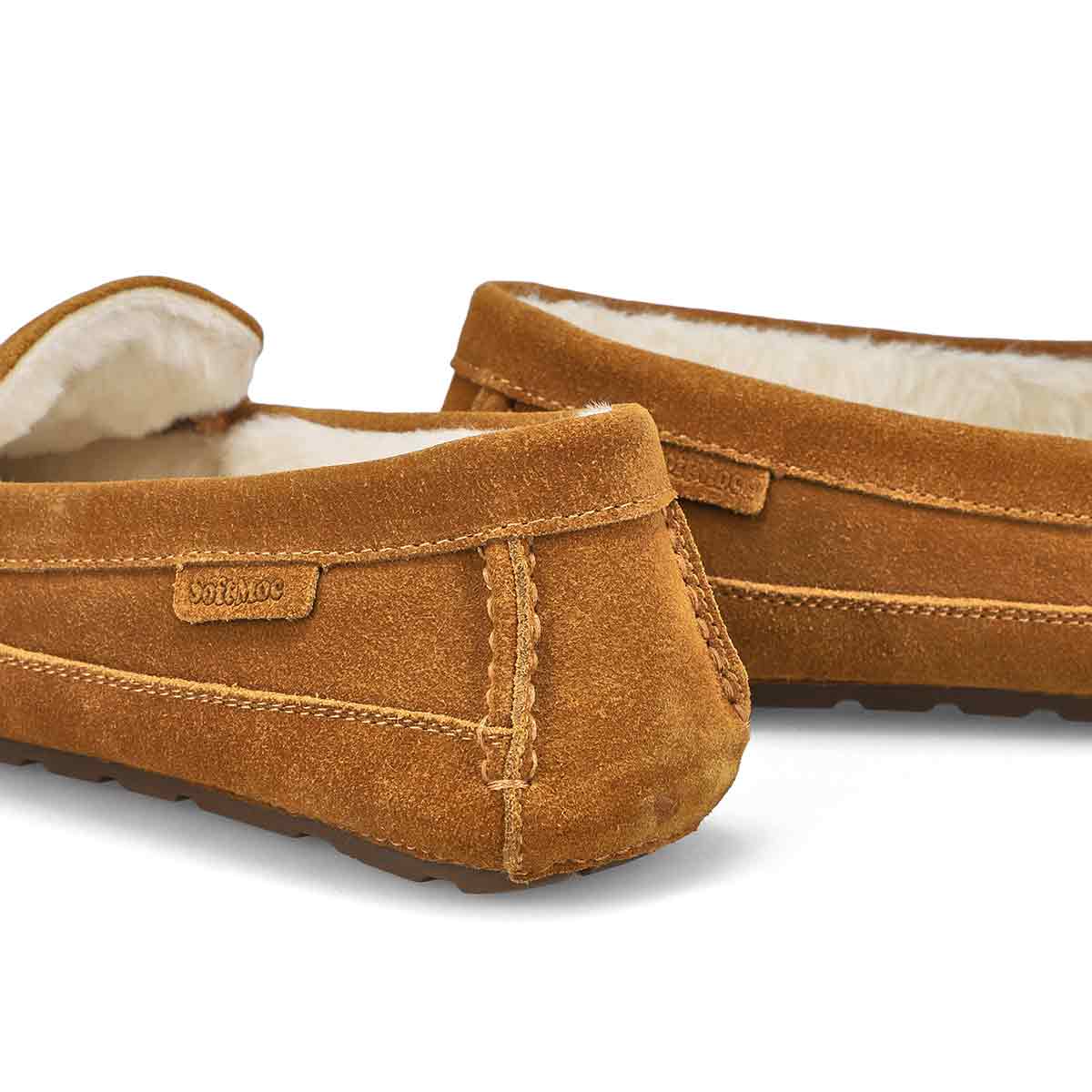 SoftMocs en suède doublés peluche ROLLO, châtaigne, hommes