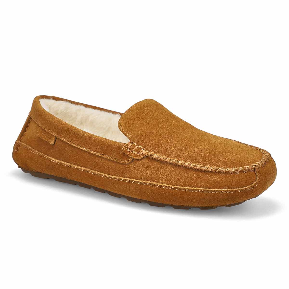 SoftMocs en suède doublés peluche ROLLO, châtaigne, hommes