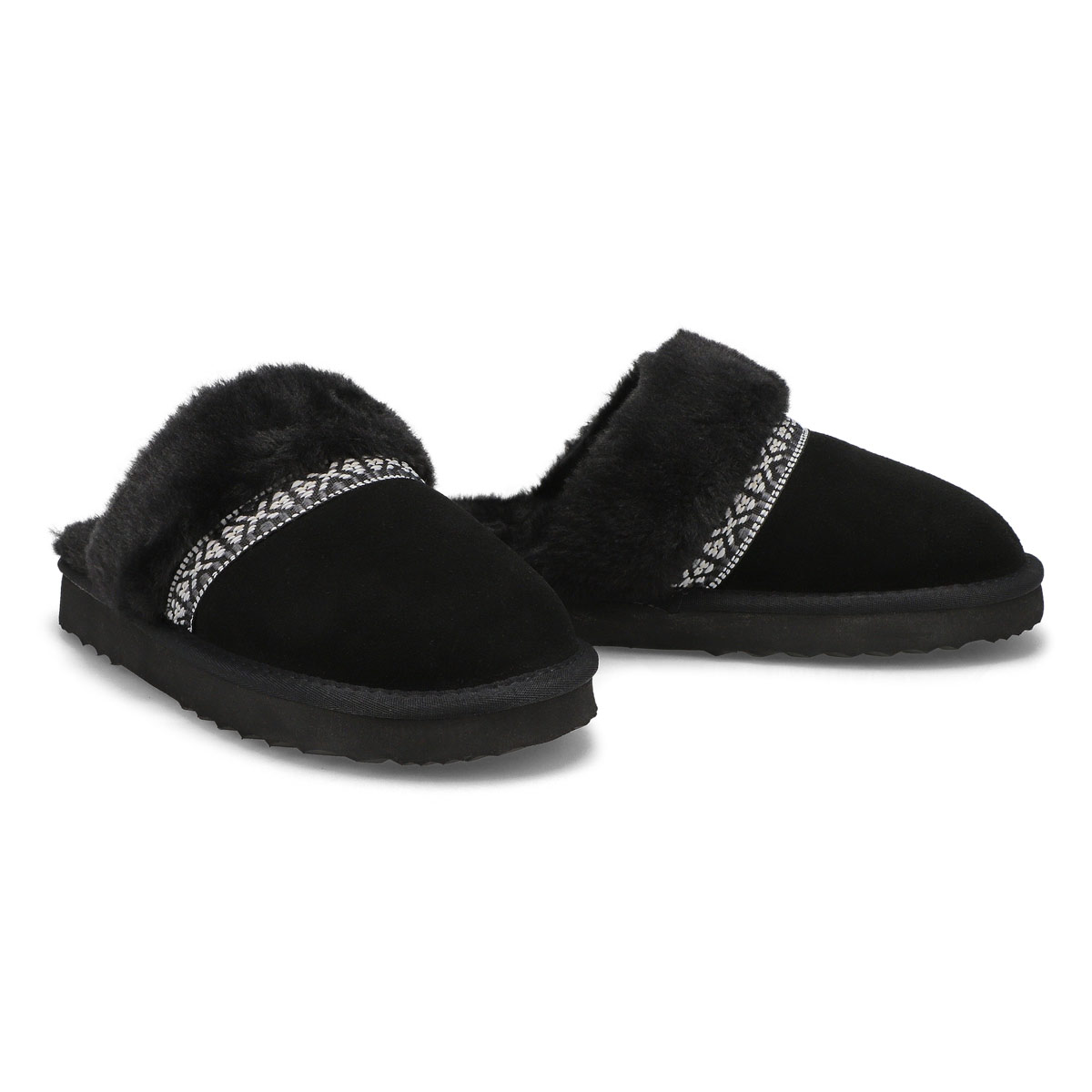 Women's  Runabout Open Back Suede Slipper - Black