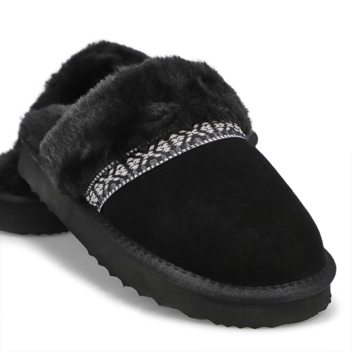 Women's  Runabout Open Back Suede Slipper - Black