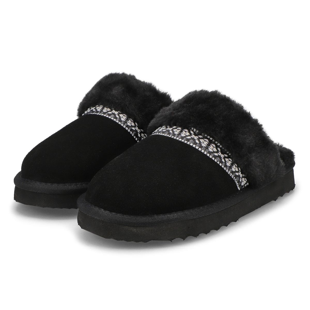 Women's  Runabout Open Back Suede Slipper - Black