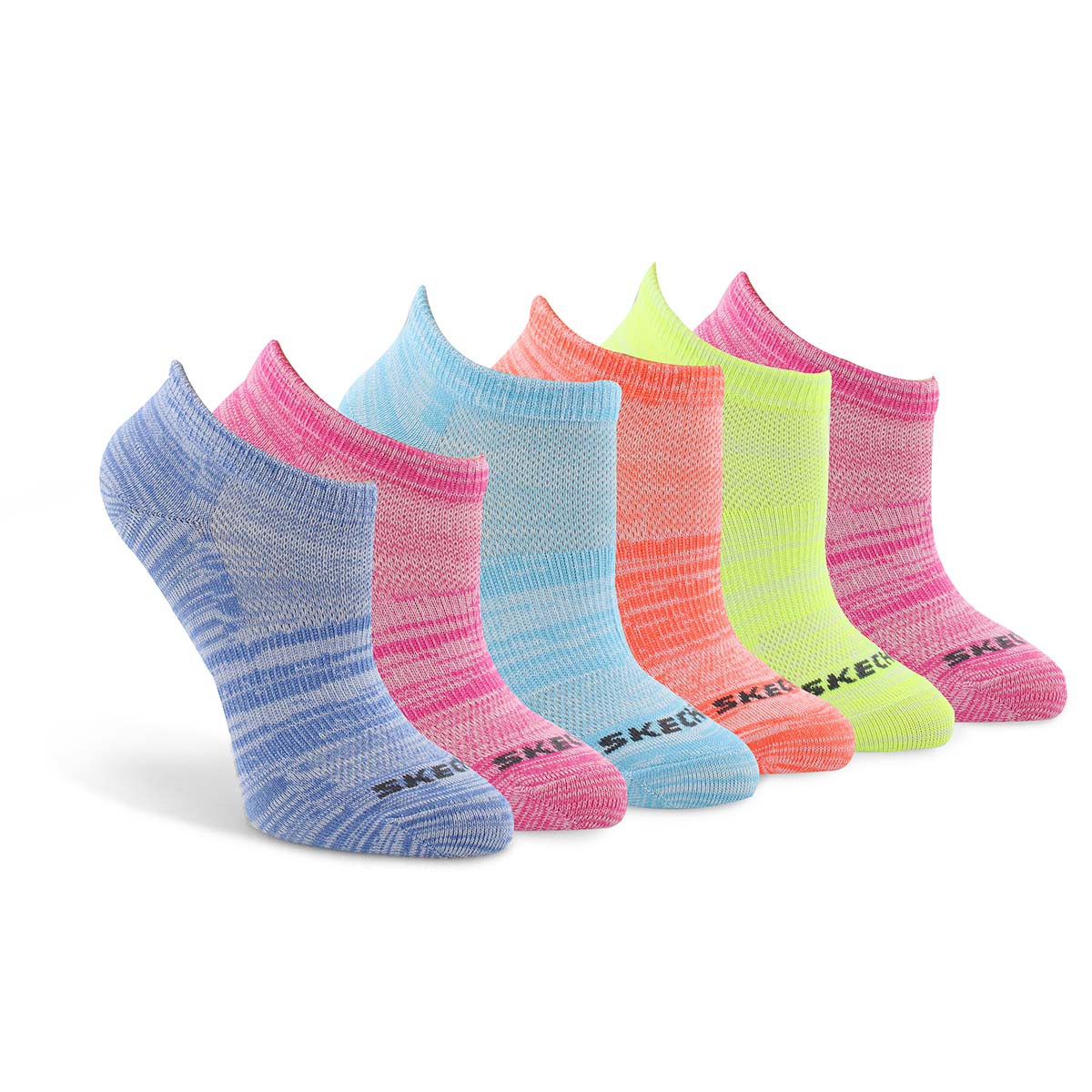 Girls' Low Cut Non Terry Multi Sock 6 Pack - Multi