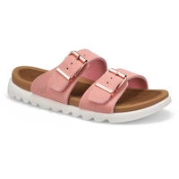 Women's Sadie Double Buckle Suede Sandal - Pink