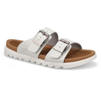 Women's  Sadie Double BuckleSmooth Leather Sandal - White