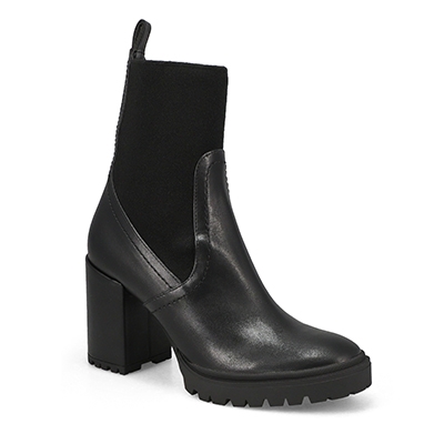 Lds Sahly Heeled Ankle Boot - Black