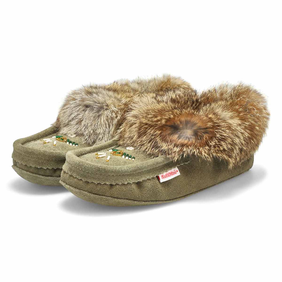 Women's SF600 Rabbitr Fur SoftMocs - Sage