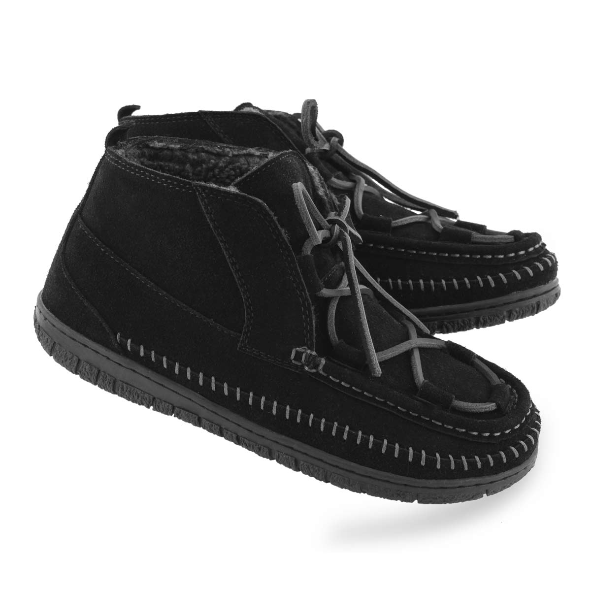 SoftMoc Women's SHAWNEE black lined moccasins | SoftMoc.com