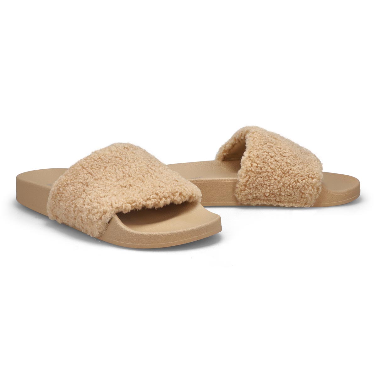 shear faux shearling slide slipper