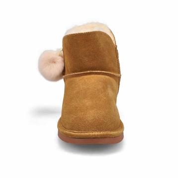 Women's Smocs 5 Low Pom Suede Boot - Chestnut