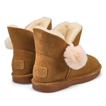 Women's Smocs 5 Low Pom Suede Boot - Chestnut