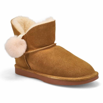 Women's Smocs 5 Low Pom Suede Boot - Chestnut