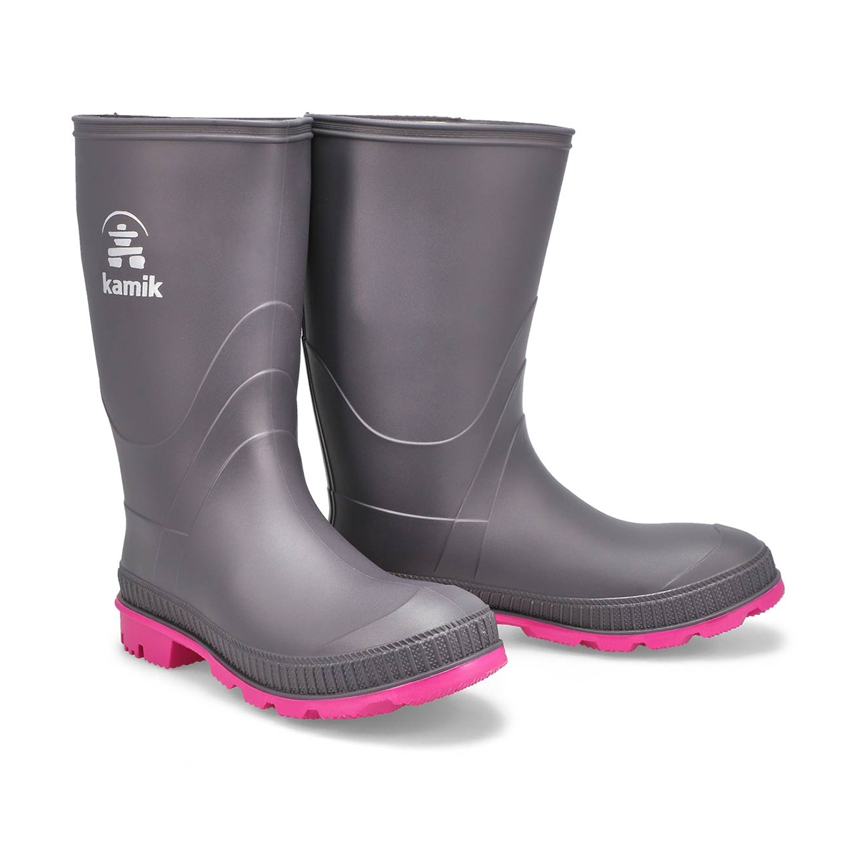 Girls' Stomp Waterproof Rain Boot - Charcoal