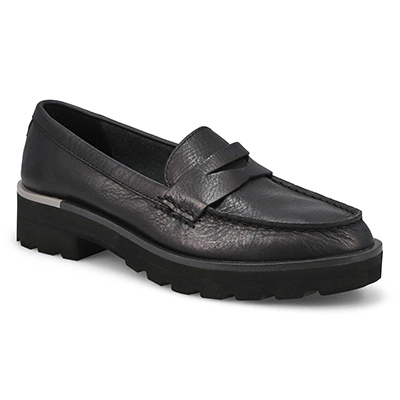 Lds Chunky Penny Casual Loafer - Black